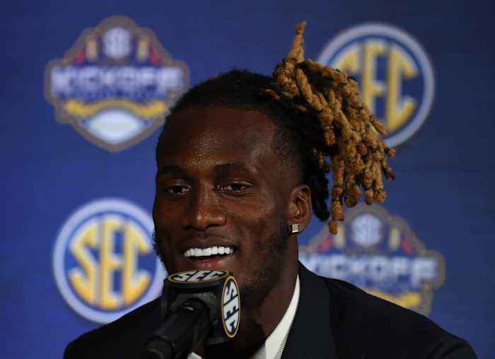 Tennessee Volunteers QB Joe Milton III during SEC Media Days on July 20th, 2023, in Nashville, Tennessee. (Photo by Christopher Hanewinckel of USA Today Sports)